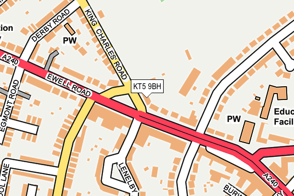 KT5 9BH map - OS OpenMap – Local (Ordnance Survey)