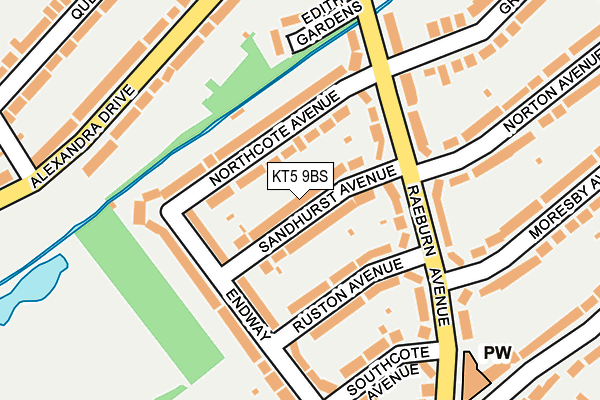 KT5 9BS map - OS OpenMap – Local (Ordnance Survey)