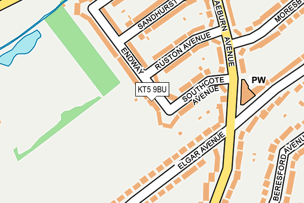 KT5 9BU map - OS OpenMap – Local (Ordnance Survey)