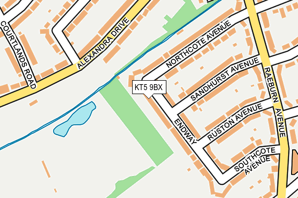 KT5 9BX map - OS OpenMap – Local (Ordnance Survey)