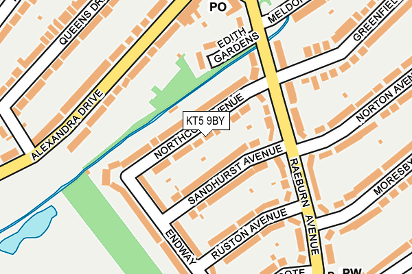 KT5 9BY map - OS OpenMap – Local (Ordnance Survey)
