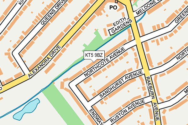 KT5 9BZ map - OS OpenMap – Local (Ordnance Survey)