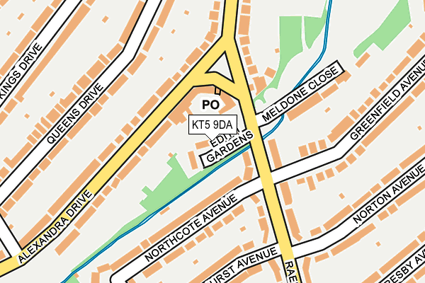 KT5 9DA map - OS OpenMap – Local (Ordnance Survey)