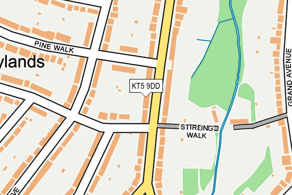 KT5 9DD map - OS OpenMap – Local (Ordnance Survey)