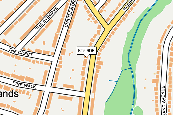 KT5 9DE map - OS OpenMap – Local (Ordnance Survey)