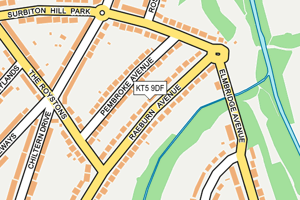 KT5 9DF map - OS OpenMap – Local (Ordnance Survey)