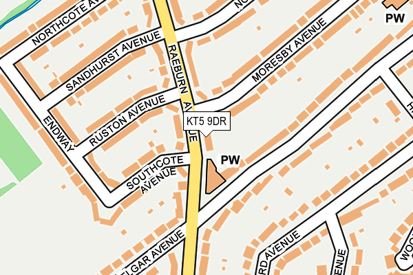 KT5 9DR map - OS OpenMap – Local (Ordnance Survey)