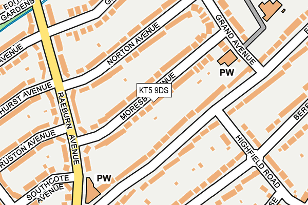 KT5 9DS map - OS OpenMap – Local (Ordnance Survey)