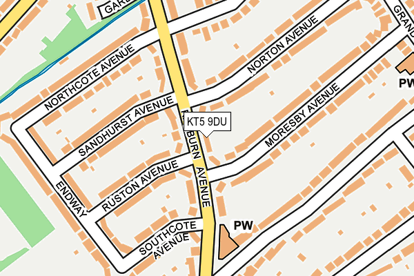 KT5 9DU map - OS OpenMap – Local (Ordnance Survey)