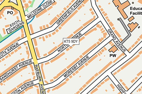 KT5 9DY map - OS OpenMap – Local (Ordnance Survey)