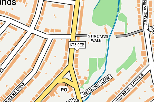 KT5 9EB map - OS OpenMap – Local (Ordnance Survey)