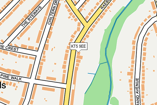 KT5 9EE map - OS OpenMap – Local (Ordnance Survey)