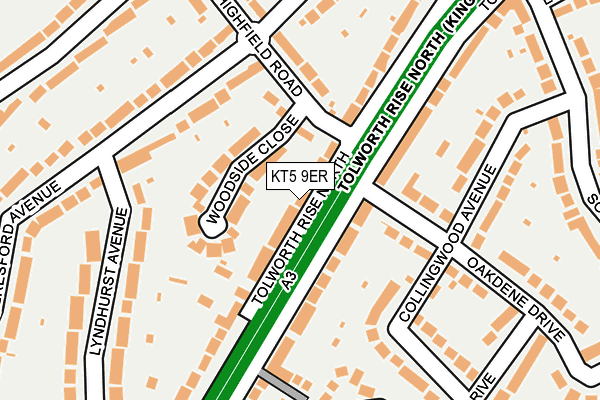 KT5 9ER map - OS OpenMap – Local (Ordnance Survey)