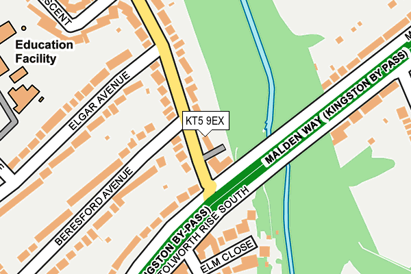 KT5 9EX map - OS OpenMap – Local (Ordnance Survey)