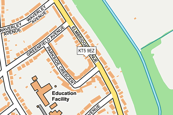 KT5 9EZ map - OS OpenMap – Local (Ordnance Survey)