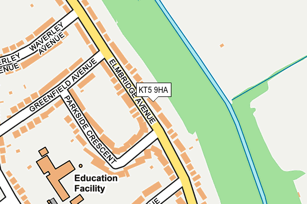 KT5 9HA map - OS OpenMap – Local (Ordnance Survey)