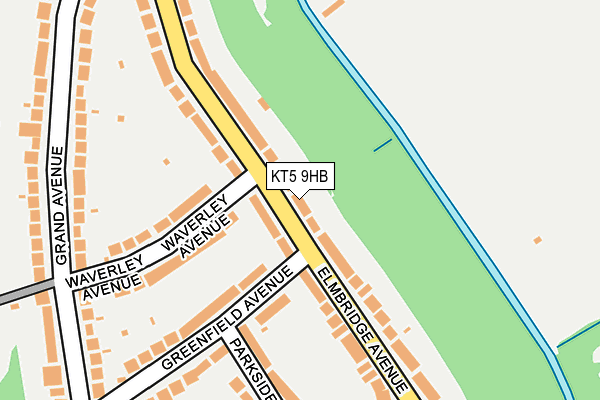 KT5 9HB map - OS OpenMap – Local (Ordnance Survey)