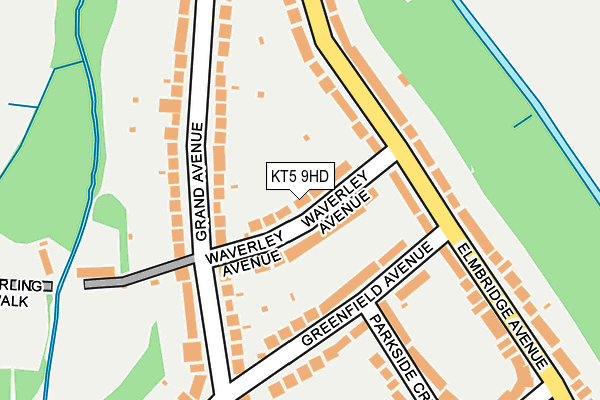 KT5 9HD map - OS OpenMap – Local (Ordnance Survey)