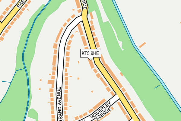 KT5 9HE map - OS OpenMap – Local (Ordnance Survey)