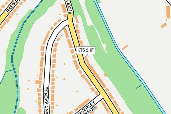 KT5 9HF map - OS OpenMap – Local (Ordnance Survey)