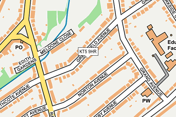 KT5 9HR map - OS OpenMap – Local (Ordnance Survey)