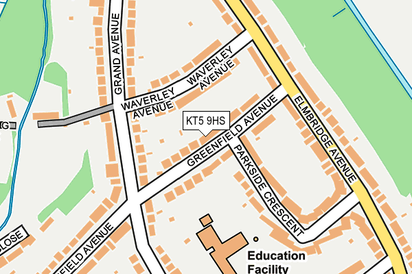 KT5 9HS map - OS OpenMap – Local (Ordnance Survey)