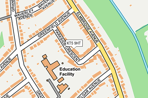 KT5 9HT map - OS OpenMap – Local (Ordnance Survey)