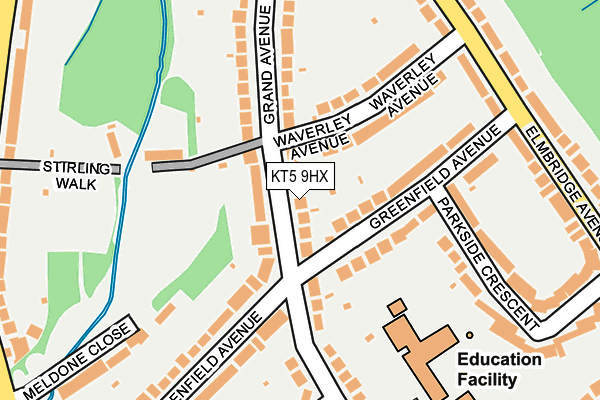 KT5 9HX map - OS OpenMap – Local (Ordnance Survey)