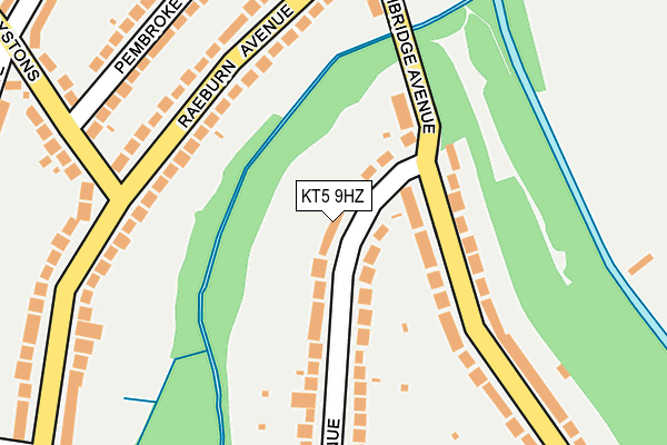 KT5 9HZ map - OS OpenMap – Local (Ordnance Survey)