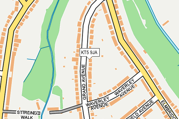 KT5 9JA map - OS OpenMap – Local (Ordnance Survey)