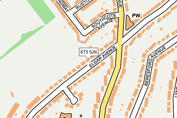 KT5 9JN map - OS OpenMap – Local (Ordnance Survey)