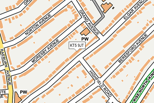 KT5 9JT map - OS OpenMap – Local (Ordnance Survey)