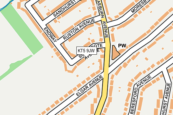 KT5 9JW map - OS OpenMap – Local (Ordnance Survey)