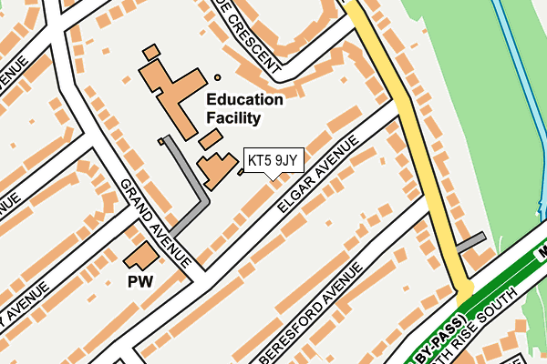 KT5 9JY map - OS OpenMap – Local (Ordnance Survey)