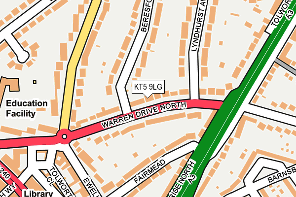 KT5 9LG map - OS OpenMap – Local (Ordnance Survey)