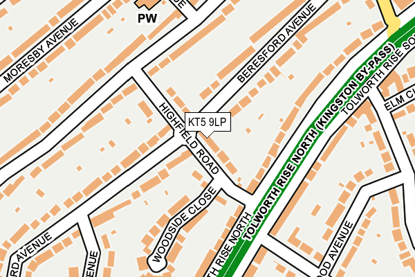 KT5 9LP map - OS OpenMap – Local (Ordnance Survey)