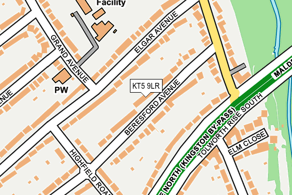 KT5 9LR map - OS OpenMap – Local (Ordnance Survey)