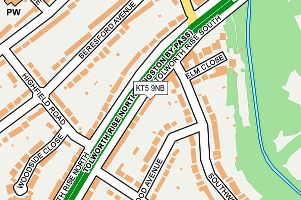 KT5 9NB map - OS OpenMap – Local (Ordnance Survey)