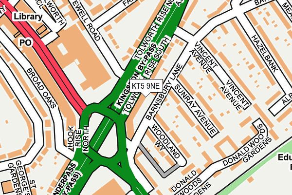 KT5 9NE map - OS OpenMap – Local (Ordnance Survey)