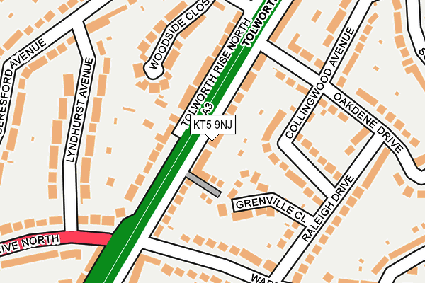 KT5 9NJ map - OS OpenMap – Local (Ordnance Survey)