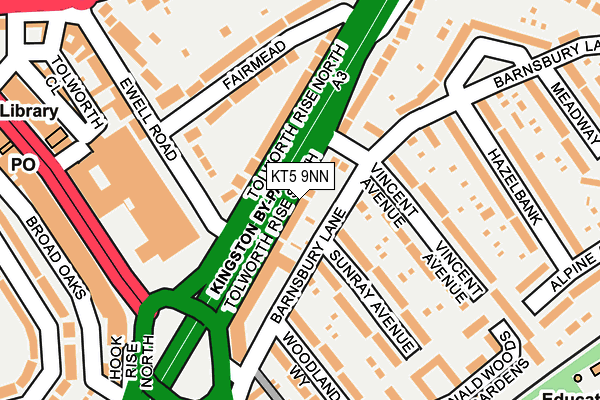 KT5 9NN map - OS OpenMap – Local (Ordnance Survey)