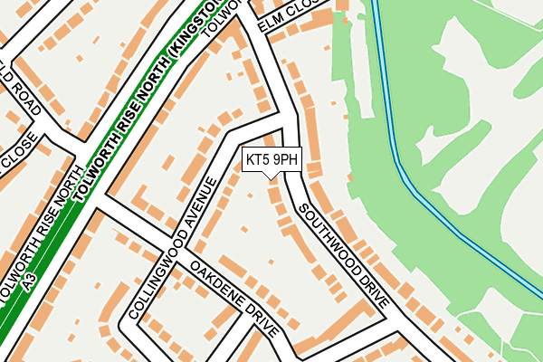 KT5 9PH map - OS OpenMap – Local (Ordnance Survey)