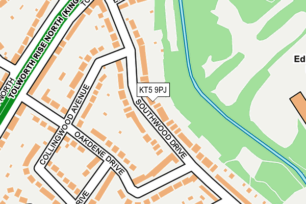 KT5 9PJ map - OS OpenMap – Local (Ordnance Survey)