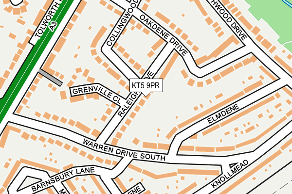 KT5 9PR map - OS OpenMap – Local (Ordnance Survey)