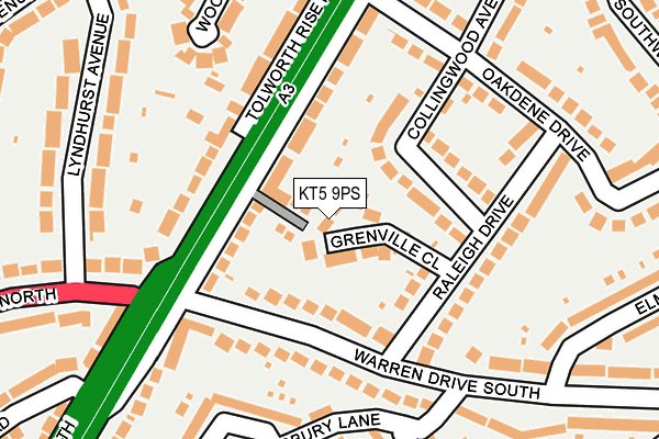 KT5 9PS map - OS OpenMap – Local (Ordnance Survey)
