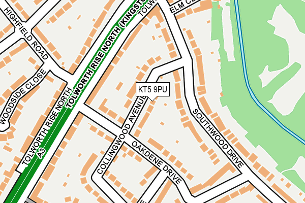KT5 9PU map - OS OpenMap – Local (Ordnance Survey)