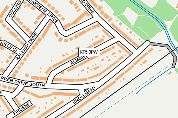 KT5 9PW map - OS OpenMap – Local (Ordnance Survey)