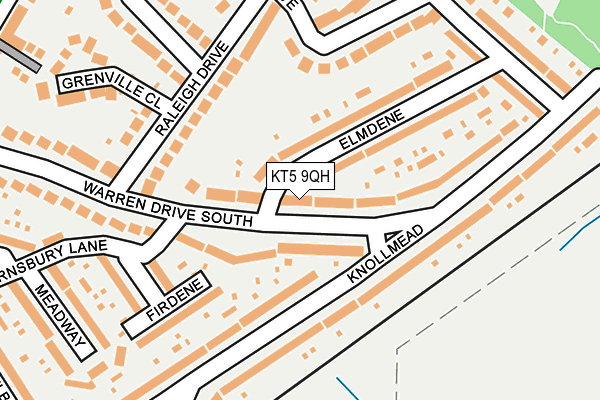 KT5 9QH map - OS OpenMap – Local (Ordnance Survey)