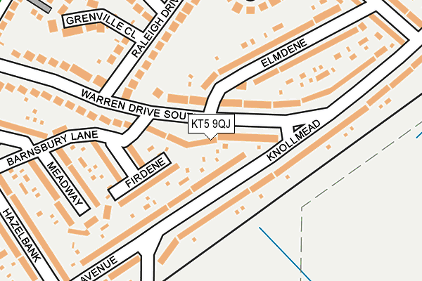 KT5 9QJ map - OS OpenMap – Local (Ordnance Survey)