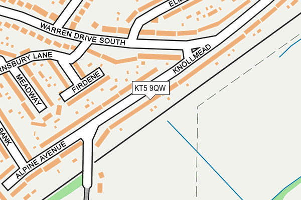 KT5 9QW map - OS OpenMap – Local (Ordnance Survey)